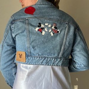 rare miss sixty disney mickey and mini mouse collab cropped denim jacket 🐭